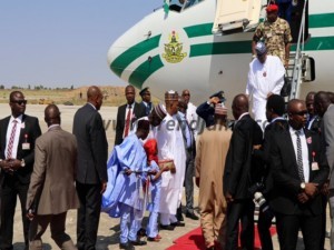 Buhari Lands Maiduguri For COAS Conference