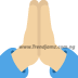 Person with folded hands (medium light skin tone) 🙏🏼
