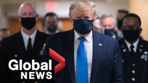 President Trump Finally Wears A Face Mask In Public For The First Time (Photos)