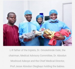 University College Hospital, Ibadan Delivers First IVF Triplets (Photo)