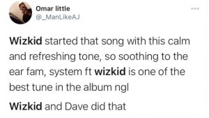 See The Top Reactions to Wizkid Verse on Dave System Song