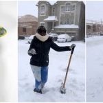 Actress Linda Osifo Cries Out From Canada Forced To Shovel Massive Heap Of Snow