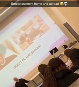 Buhari used as an example of a bad leader during lectures in Robert Gordon University in Scotland (video)