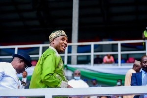 Rotimi Amaechi Runs Around Stadium As He Declared To Run For Presidency (Video)